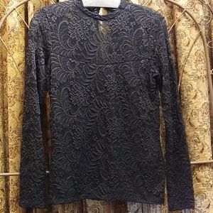 Abercrombie & Fitch A&F Black Lacy Top size Med